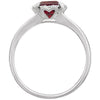 14k White Gold Mozambique Garnet & .05 CTW Diamond Ring, Size 7