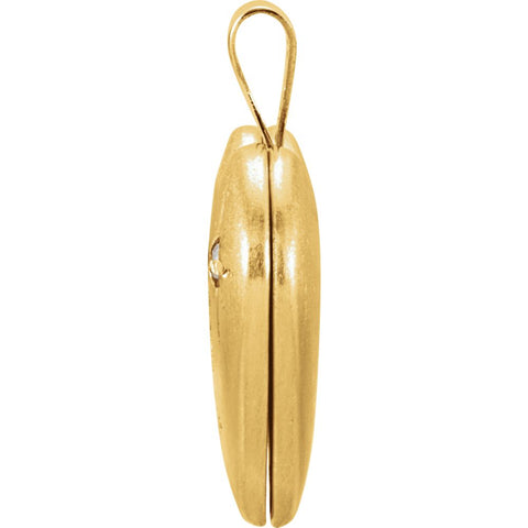 14K Yellow Gold-Plated Sterling Silver Diamond Angel Heart Locket