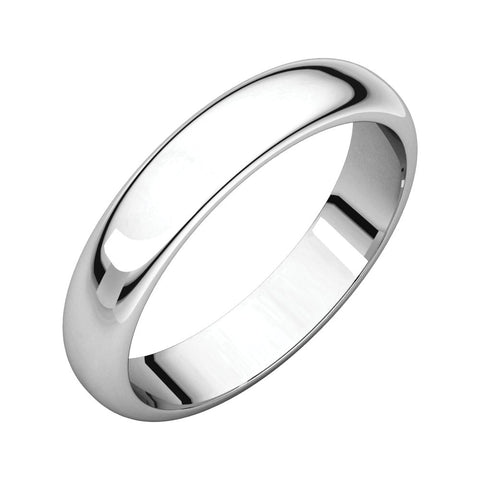 Sterling Silver 4mm Half Round Band, Size 6