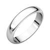 04.00 mm Half Round Wedding Band Ring in 14k White Gold (Size 6 )
