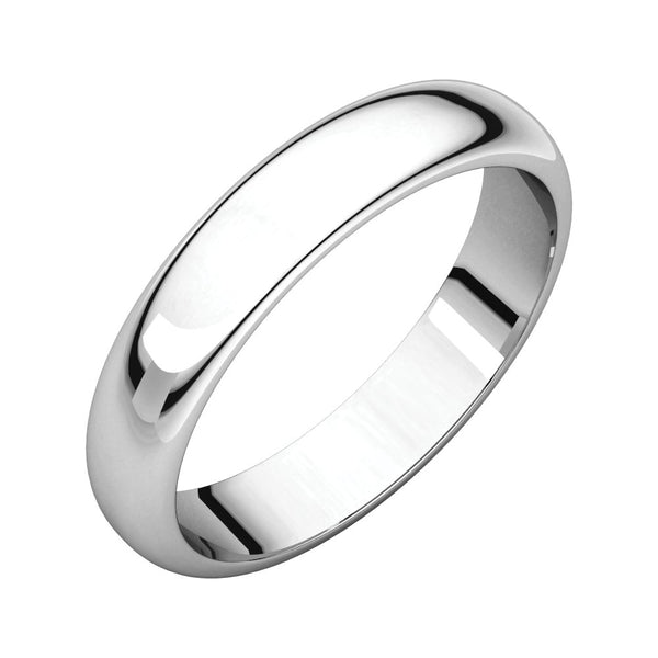 Sterling Silver 4mm Half Round Band, Size 8.5