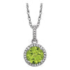 Sterling Silver Peridot & 0.01 ctw. Diamond 18-inch Necklace