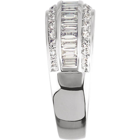 14k White Gold 1 CTW Diamond Anniversary Band, Size 6