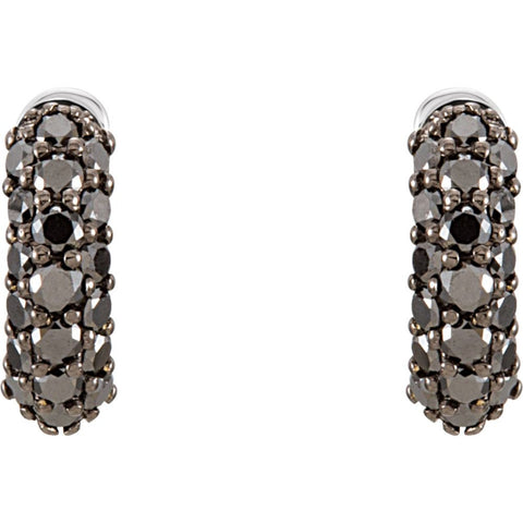 14k White Gold 5/8 CTW Black Diamond Earrings