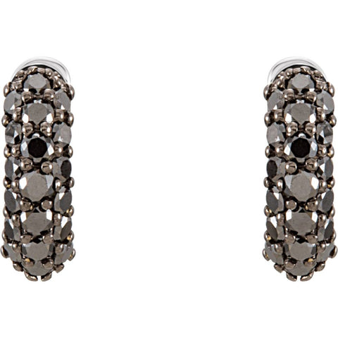 14k White Gold 5/8 CTW Black Diamond Earrings