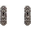 14k White Gold 5/8 CTW Black Diamond Earrings