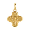 08.00x08.00 mm 4-Way Cross Medal for Kids in 14K Yellow Gold
