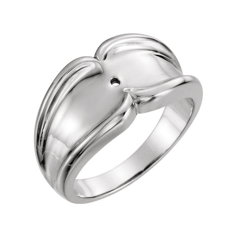 14k White Gold Peg Engagement Base, Size 6
