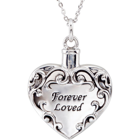 Sterling Silver Forever Loved Ash Holder 18" Necklace