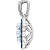 14k White Gold Blue Sapphire & 1/3 CTW Diamond Necklace