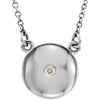 14k White Gold 0.02 ctw. Diamond Domed 16.5-inch Necklace