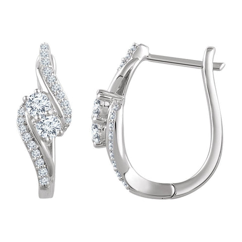 14k White Gold 5/8 CTW Diamond Earrings