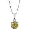 14K White Gold 1/5 CTW Yellow Diamond 18-Inch Necklace