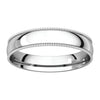 14k White Gold 4mm Light Comfort Fit Milgrain Band , Size 11