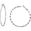 1 1/5 CTW Diamond Inside/Outside Hoop Earrings in 14K White Gold