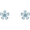 14k White Gold Sky Blue Topaz Earrings