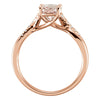 14k Rose Gold Morganite & .08 CTW Diamond Ring Size 7