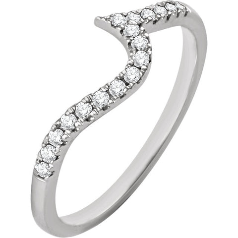 14k White Gold 1/6 CTW Diamond Band, Size 7