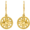 14k Yellow Gold Filigree Floral-Inspired Earrings