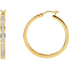 14K Yellow Gold 1 CTW Diamond Hoop Earrings