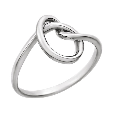 14k White Gold Knot Design Ring, Size 7
