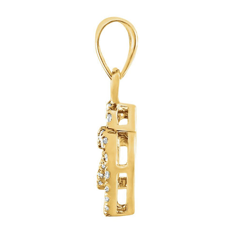 14k Yellow Gold 1/6 CTW Diamond Double Heart Pendant