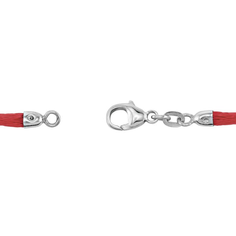 Sterling Silver 2.25mm Red Silk Cord
