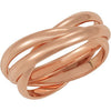 Three Wedding Band Ring Rolling Ring in 18k Rose Gold ( Size 7 )