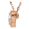14k Rose Gold 1/4 CTW Diamond Halo-Style 16" Necklace