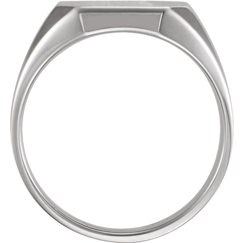 Sterling Silver 16x14mm Octagon Men's Signet Ring, Size 11