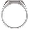 Sterling Silver 16x14mm Octagon Men's Signet Ring, Size 11