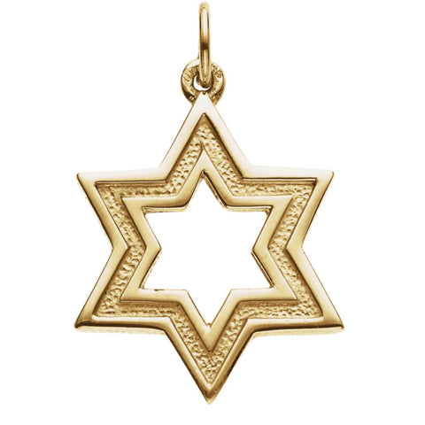 14k Yellow Gold 20.25x18mm Star of David Pendant