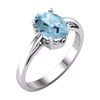 14k White Gold Blue Zircon Ring, Size 7