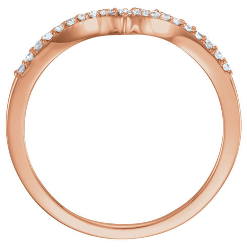 14k Rose Gold 1/6 CTW Diamond "V" Ring Size 7
