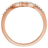 14k Rose Gold 1/6 CTW Diamond "V" Ring Size 7