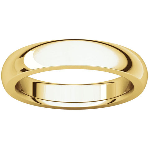 14k Yellow Gold 4mm Heavy Comfort Fit Band, Size 9