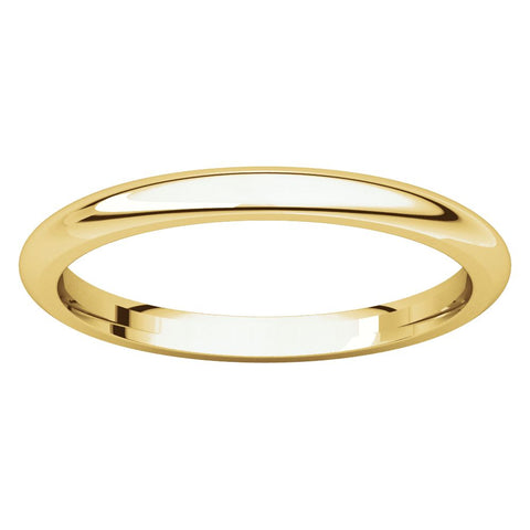 14k Yellow Gold 2mm Comfort Fit Band, Size 5.5