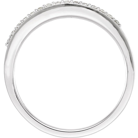 14k White Gold 1/8 CTW Diamond Anniversary Band Size 7