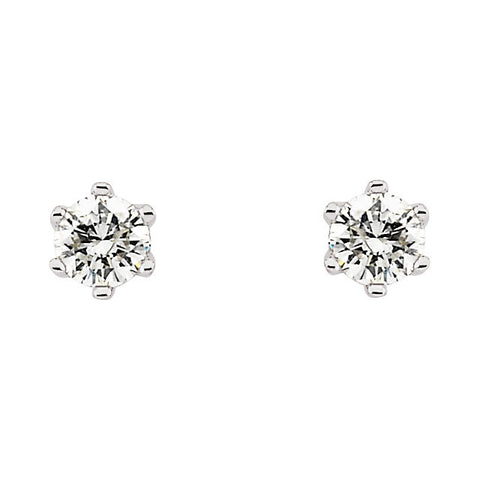 14k White Gold 1/3 CTW Diamond Friction Post Stud Earrings