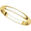 10k Yellow Gold 2.5mm Half Round Light Band, Size 6