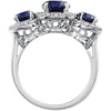 14k White Gold Created Blue Sapphire & .04 CTW Diamond Ring, Size 7