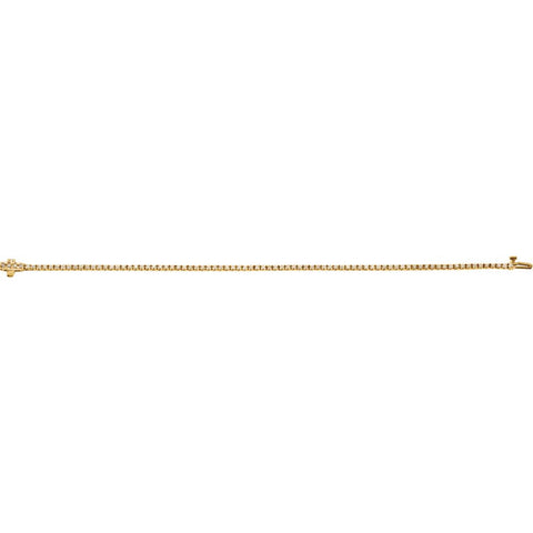 14k Yellow Gold 1 CTW Diamond Line 7.25" Bracelet