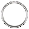14k White Gold 6.75mm Grooved Design Band Size 8.5