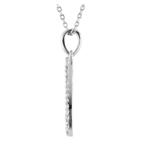 14k White Gold 1/5 CTW Diamond Double Sixteenth Note 16" Necklace