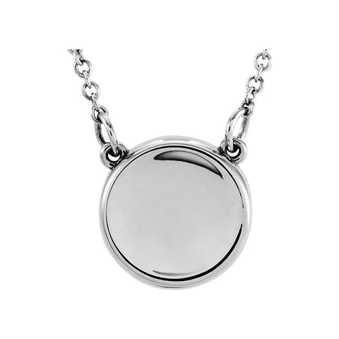14k White Gold Concave 18" Necklace