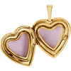14k Yellow Gold 15.75mm Tri-Color Cross & Roses Locket