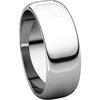 Sterling Silver 7mm Half Round Band, Size 6
