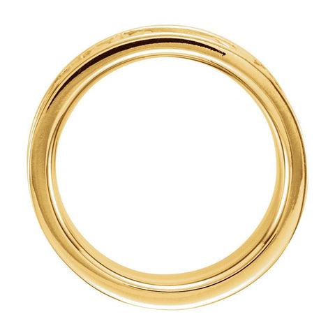 14k Yellow Gold 8.5mm Floral-Inspired Band Size 6
