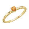 14k Yellow Gold Imitation Citrine "November" Kid's Birthstone Ring, Size 3