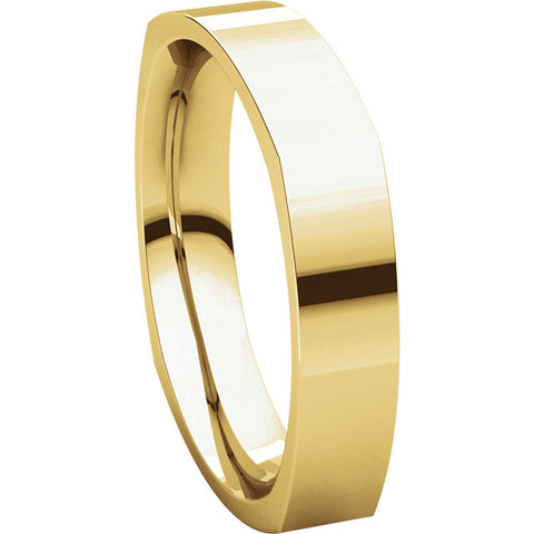 14k Yellow Gold 4mm Square Comfort Fit Band, Size 8
